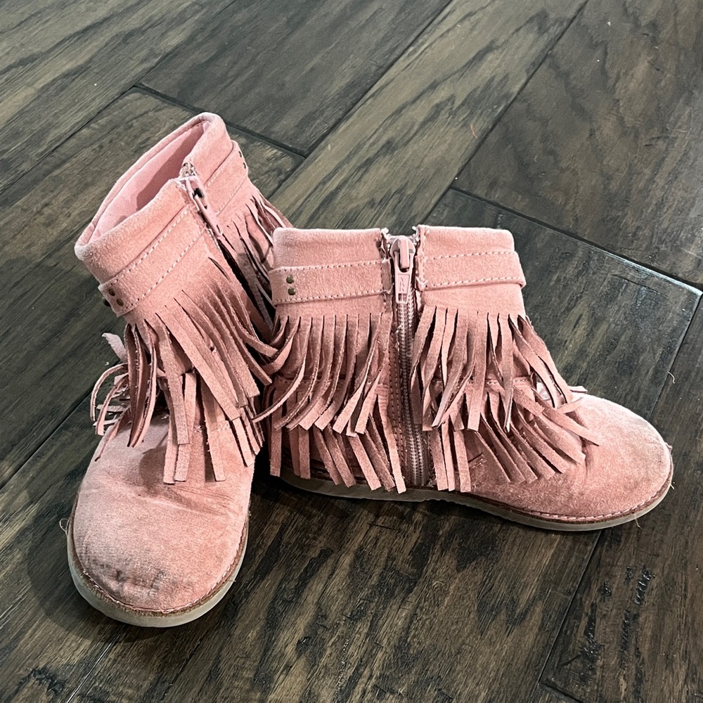 Pink Fringe Kids Boots